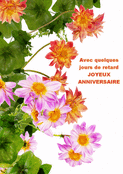Des fleurs pour c&eacute;l&eacute;brer un anniversaire tardif